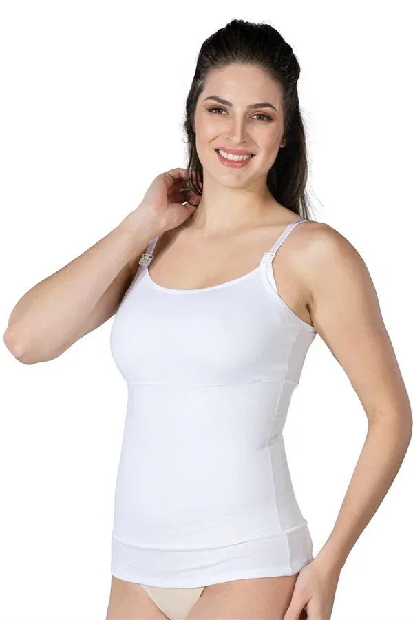 Beyaz MI 1402 Modal Cotton Emzirme Atlet Korse