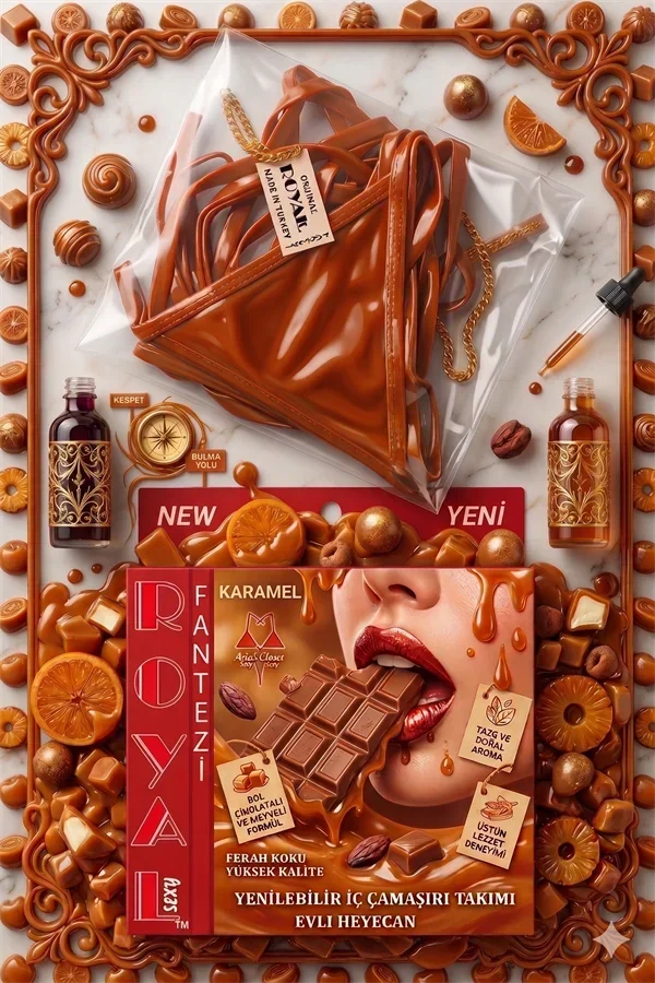 Tüketilebilen Yenilebilir Karamel Aromalı İç Çamaşırı Takımı