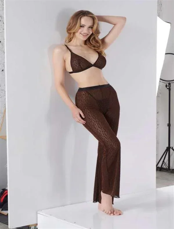 Siyah Sütyen Pijama Takımı