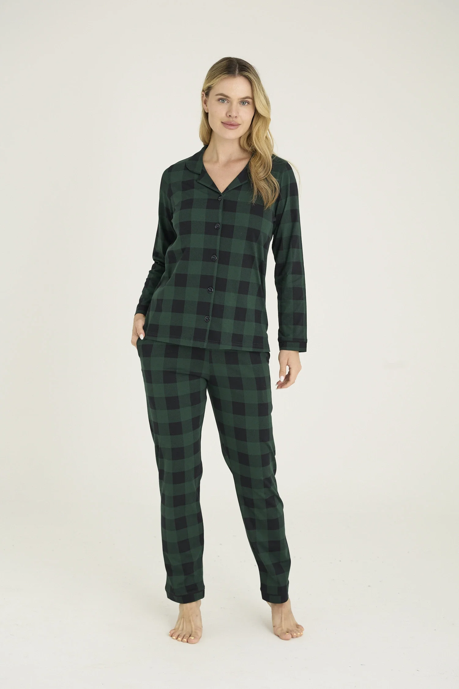Kocabey 9209-K Kadın Apaj Yaka Pijama Takım görsel 2