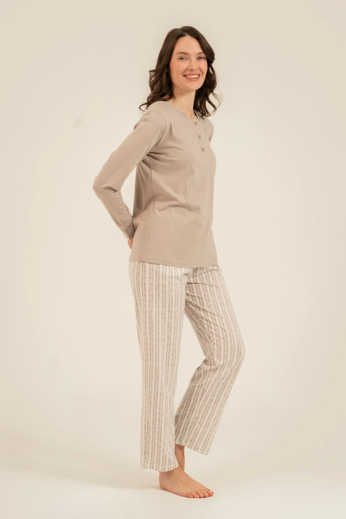 Arnetta 3779-S Kadın Uzun Kollu Pijama Takım görsel 4