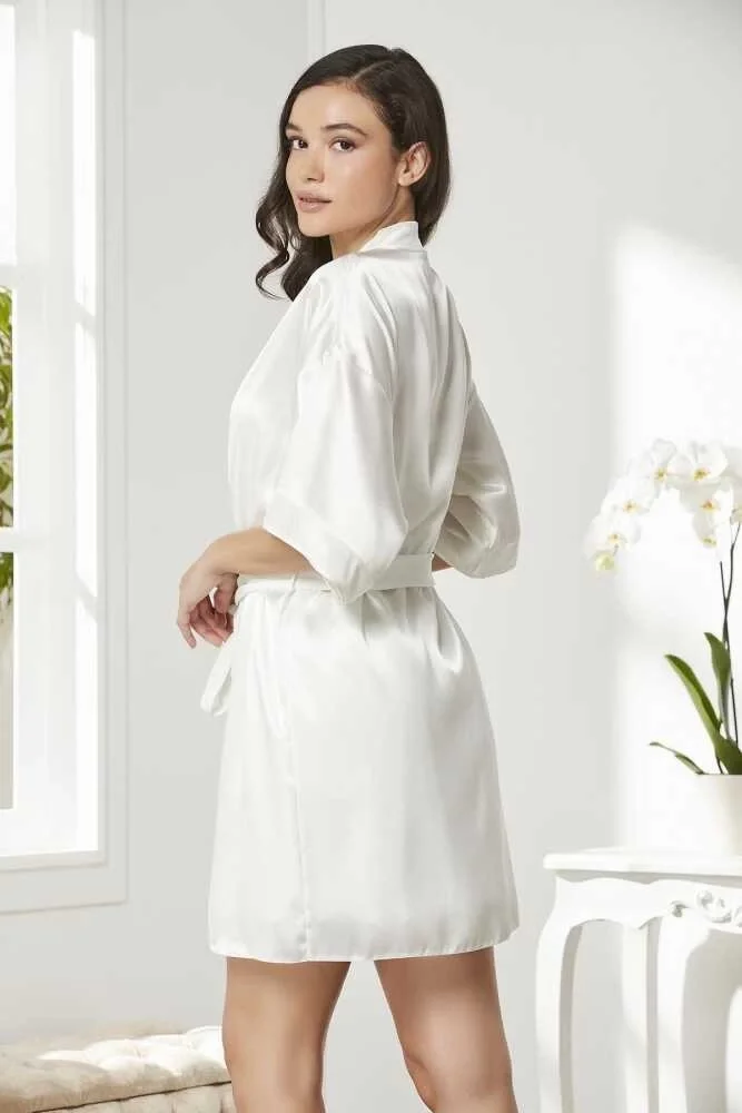 Pierre Cardin 4045 Kadife Saten Dantelli Gecelik ve Sabahlık Takımı görsel 3