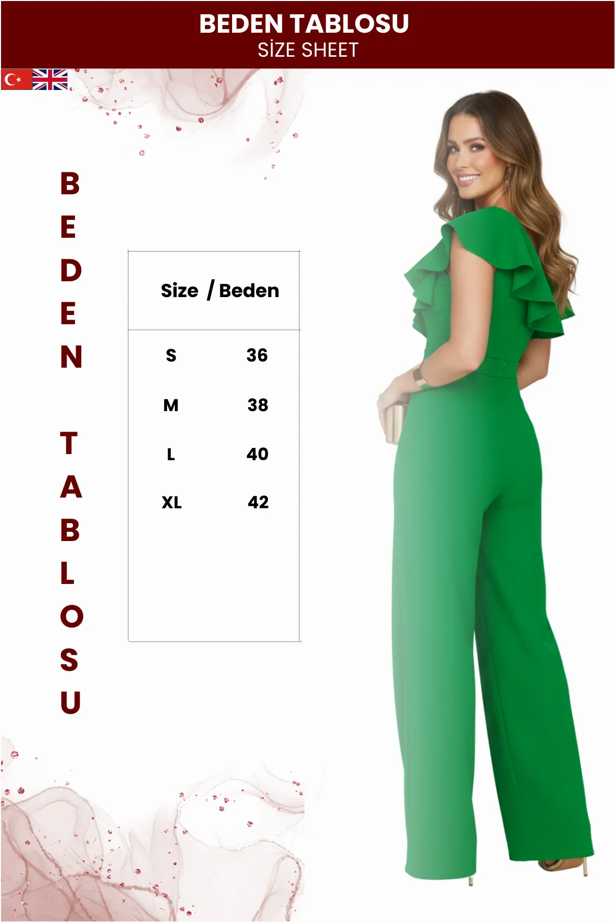 Kadın Fırfır Detaylı Tulum görsel 5