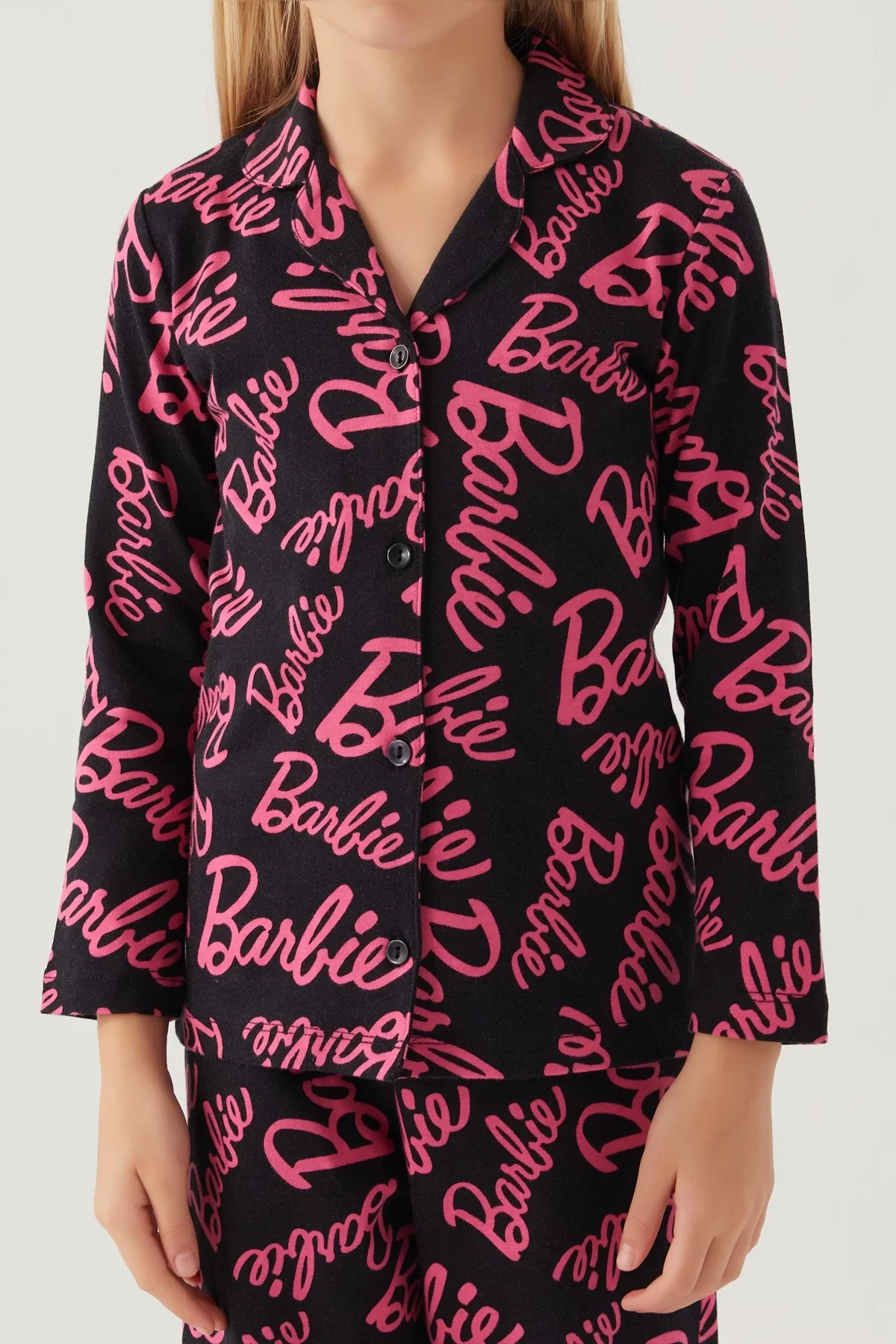 Barbie 1767-3 Kız Çocuk Gömlek Pijama Takımı görsel 4
