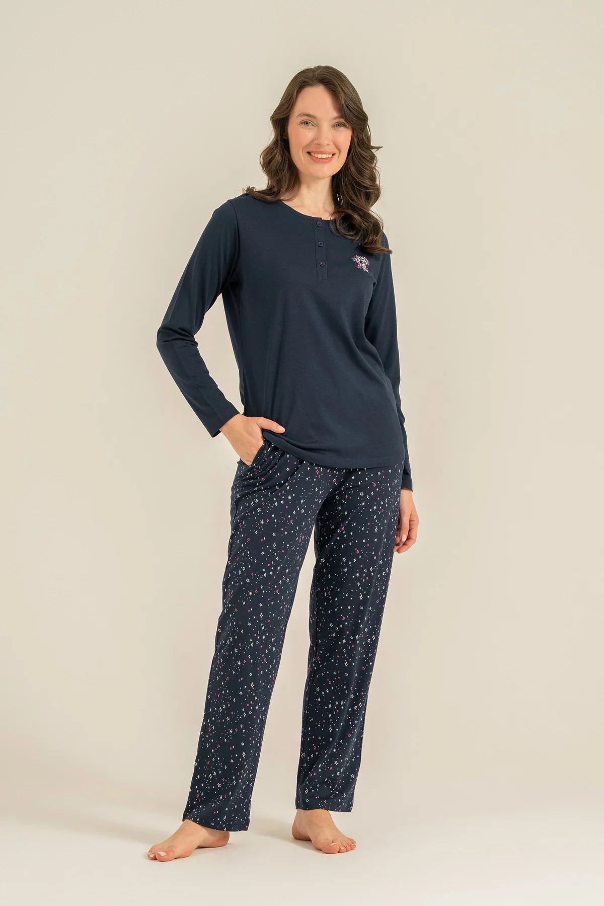 Arnetta Ar3775-X Kadın Uzun Kollu Pijama Takım görsel 3