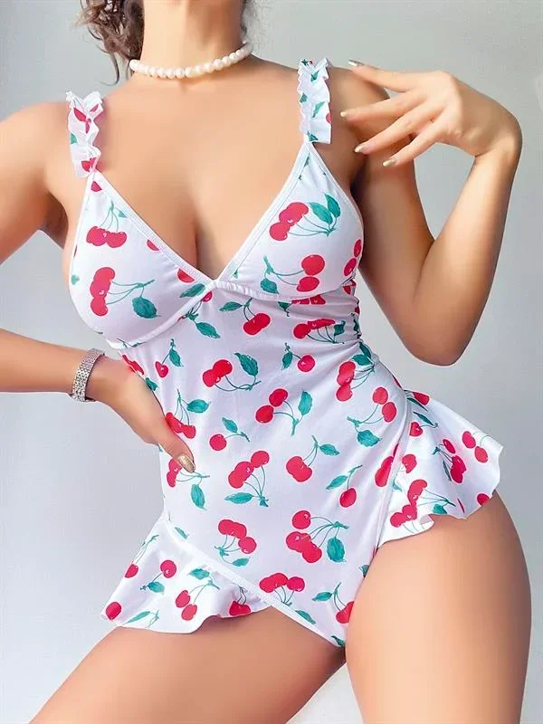 Vişne Desenli Body görsel 3