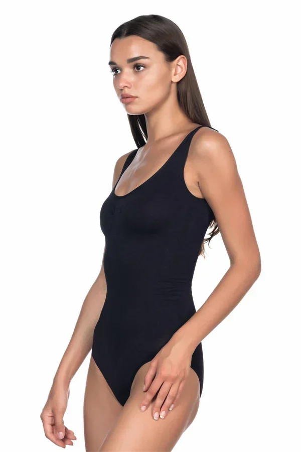 Siyah MI 1924 Soft Kalın Askıllı Çıtçıtlı Body görsel 2