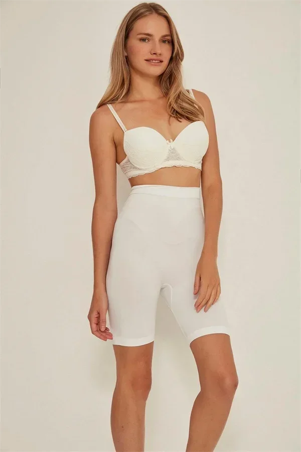 Beyaz MI 3005 Soft Uzun Paçalı Boxer Korse görsel 4