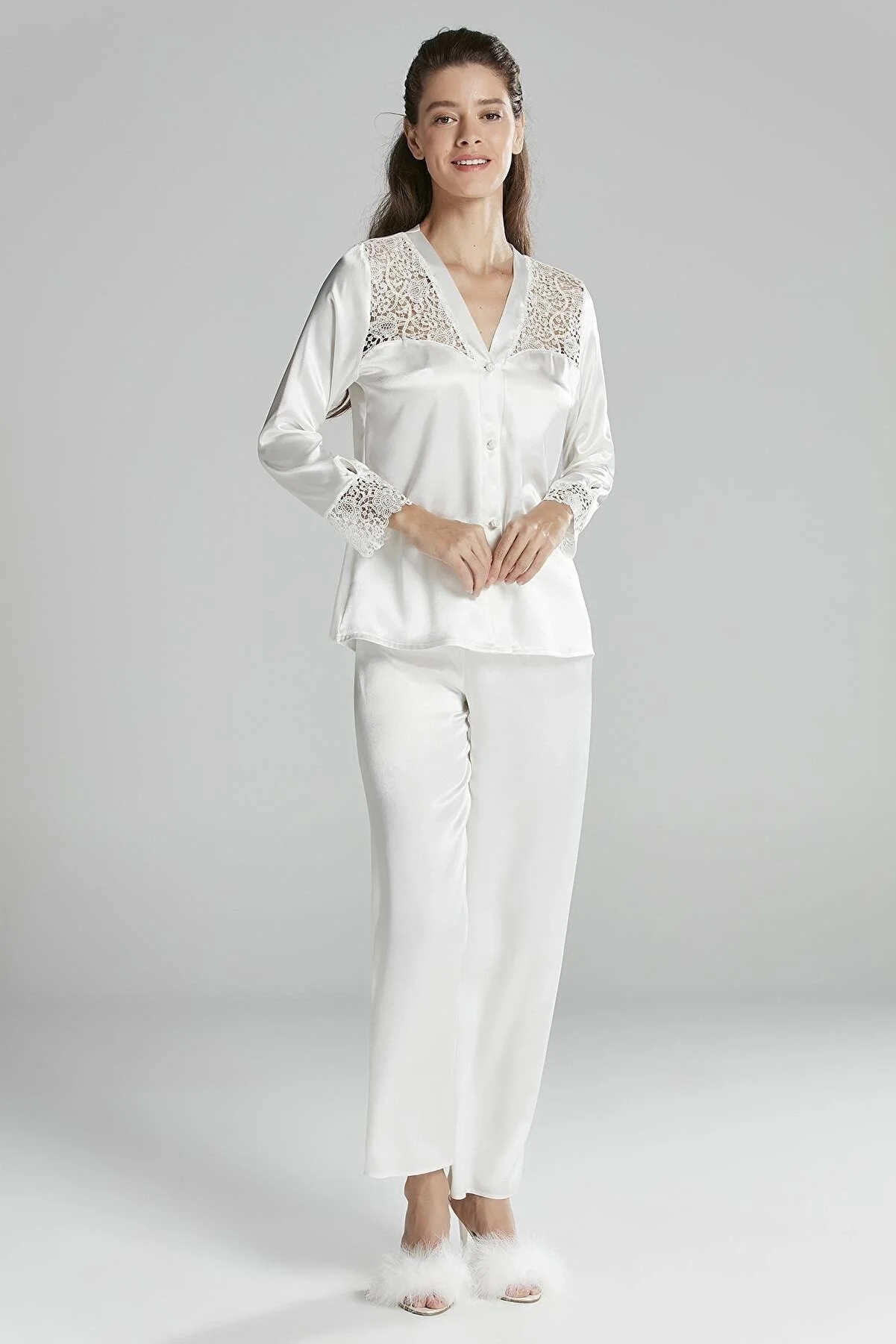 Pierre Cardin 6625 Kısa Gecelikli 6'lı İpek Set görsel 6