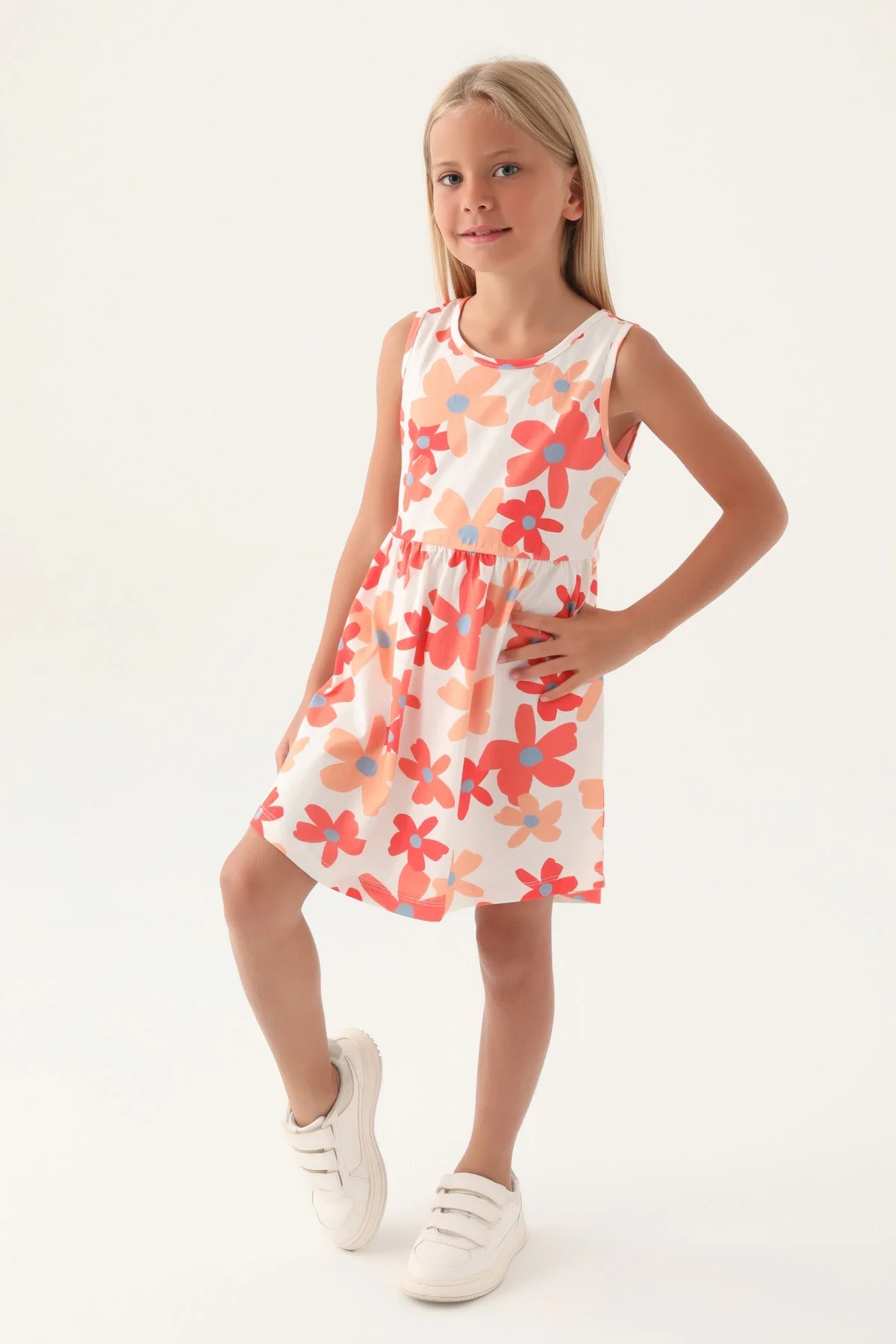 Roly Poly 3393-3 Kız Çocuk Çiçekli Elbise görsel 3