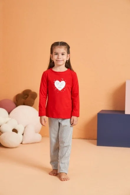 Pjs 28063 Çocuk Sıfır Yaka Pijama Takımı