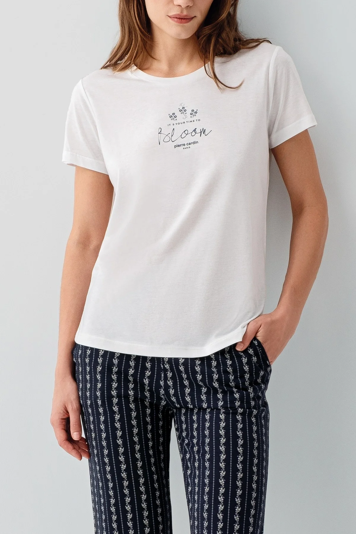 Pierre Cardin PC9207-S Kadın Kapri Kısa Kol Pijama Takımı görsel 3