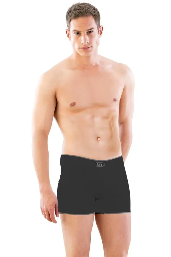 Siyah MI 2108 Seamless uzun Erkek Boxer