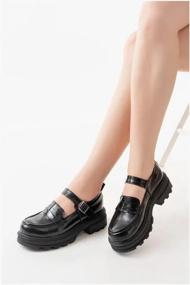 Kadın Rugan Loafer Ayakkabı Ayakkabı Tabanlı Yüksek Esnek Casual