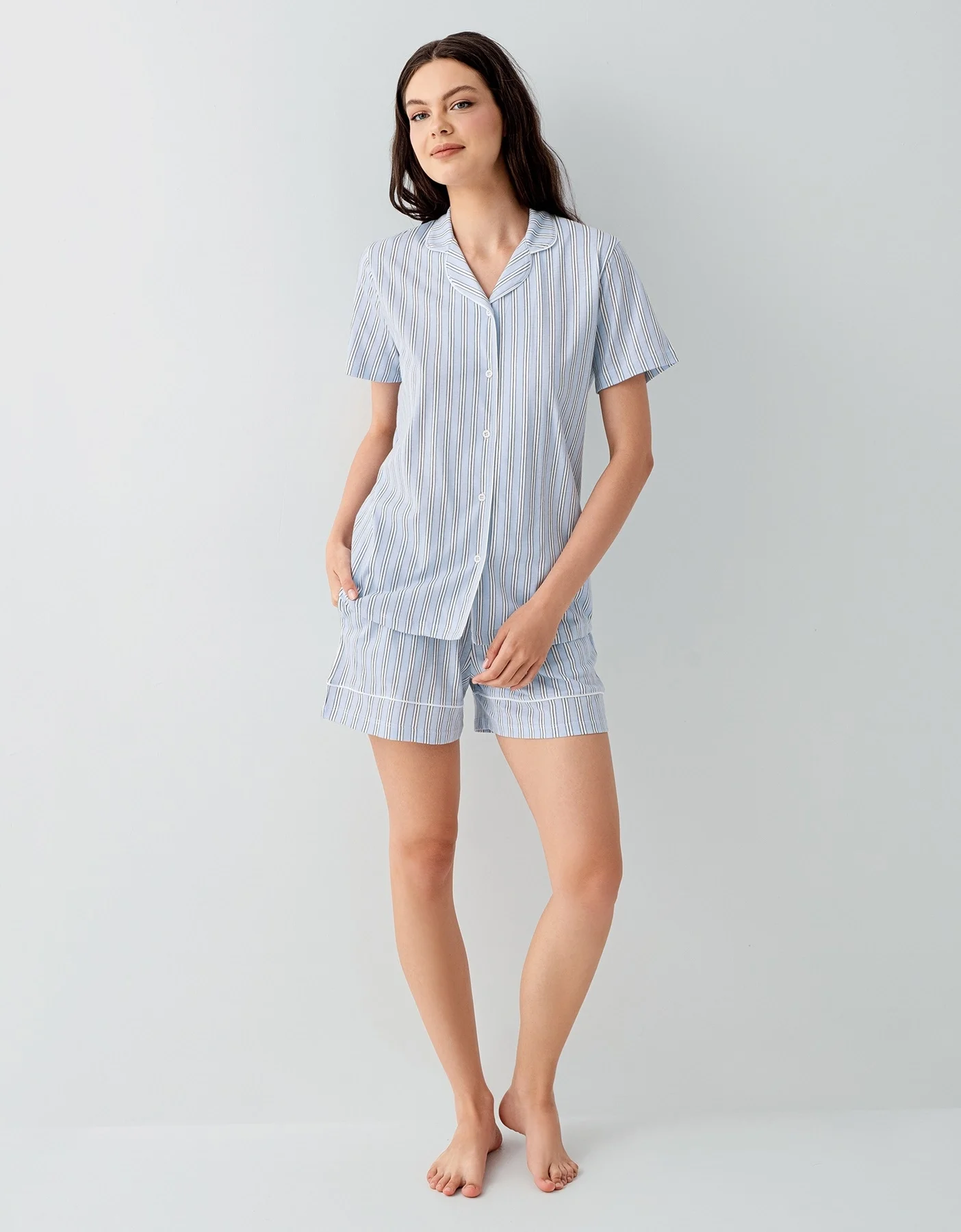 Arnetta 3601-S Kadın Gömlek Pijama Şort Takım görsel 2