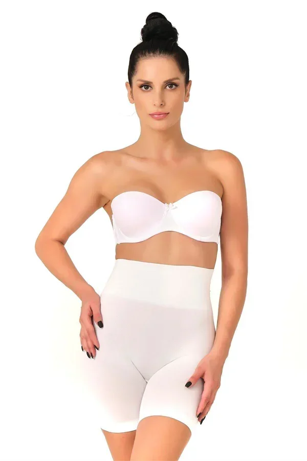 Beyaz Düşük Bel Double Pantalon Korse