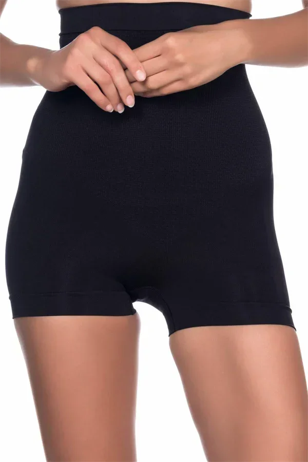 Siyah MI 2055 Yüksek Bel Masajlı Boxer Korse