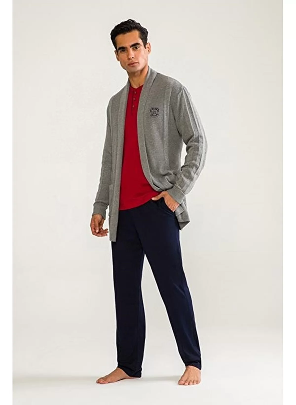D'S Damat 03004 5'li Triko Robdöşambr Damat Pijama Seti görsel 3